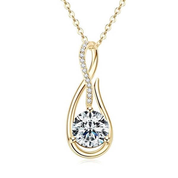 Water Drop Pendant Female Light Luxury Silver Necklace
