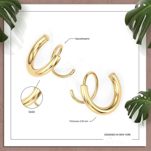 Spiral Double Circle Twisted Earrings Copper