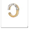 Gold And Silver Color Blocked Tang Grass Pattern Ring