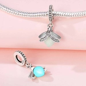 925 Sterling Silver Beads Pendant DIY Bracelet Jewelry Accessories