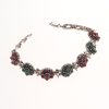 Women's Silver-plated Beautiful Flowers-shaped Diamond Bracelet