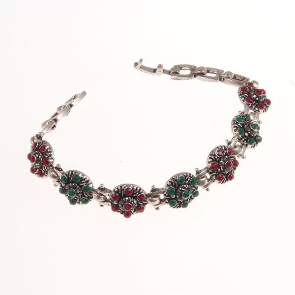 Women's Silver-plated Beautiful Flowers-shaped Diamond Bracelet
