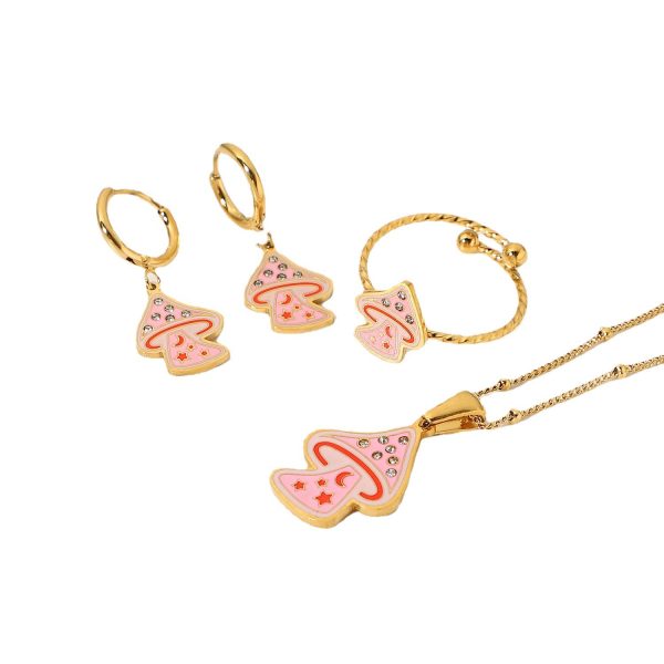 Mushroom Stainless Steel Jewelry Set Earrings