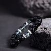 Chinese Style Micro Glass Bead Accessories Black Bracelet
