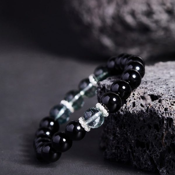 Chinese Style Micro Glass Bead Accessories Black Bracelet