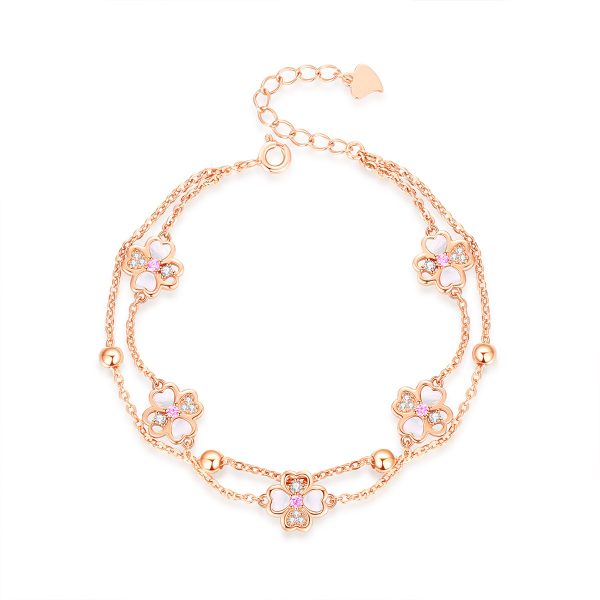 S925 Silver Double-layer Clover Bracelet