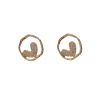 925 Silver Needle Circle Personality Heart Shape With Diamond Earrings Irregular Circles