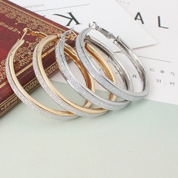 Women's All-match Simple Frosted Big Circle Earrings