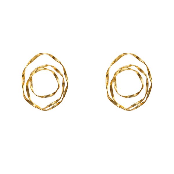 Style Exaggerated Big Circle Three-dimensional Twisted Personality Ear Studs Cold Style High Sense