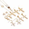Stainless Steel Cross Shelf Necklace Natural Stone Clavicle Chain