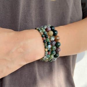 Natural Stone Volcanic Stone Purple Mica Red Agate Crystal Lapis Lazuli Bracelet