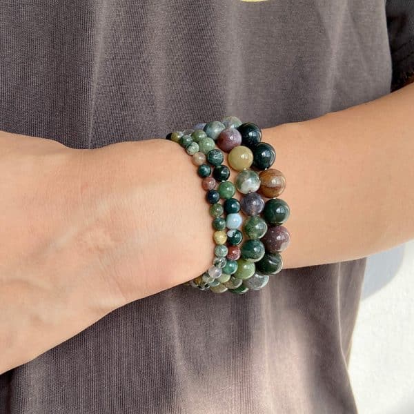 Natural Stone Volcanic Stone Purple Mica Red Agate Crystal Lapis Lazuli Bracelet