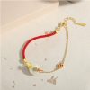 Koi Peace Buckle Hetian Jade Red Rope Bracelet