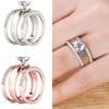 Couple Couple Rings Simple Zircon Three-piece Set