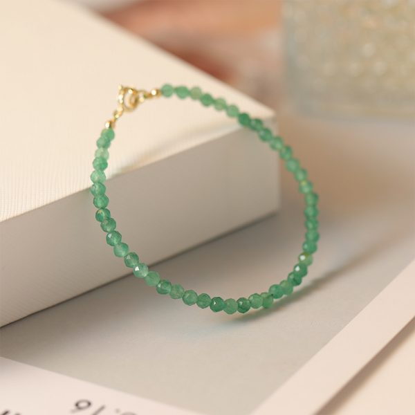 3mm Surface Cutting Beads Aventurine Lucky Beads Very Fine Crystal Retro Style Bracelet