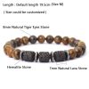Natural Tiger Eye Volcanic Rock Beaded Bracelet