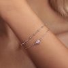 Sweet Girlish 925 Sterling Silver Exquisite Heart-shaped Bracelet