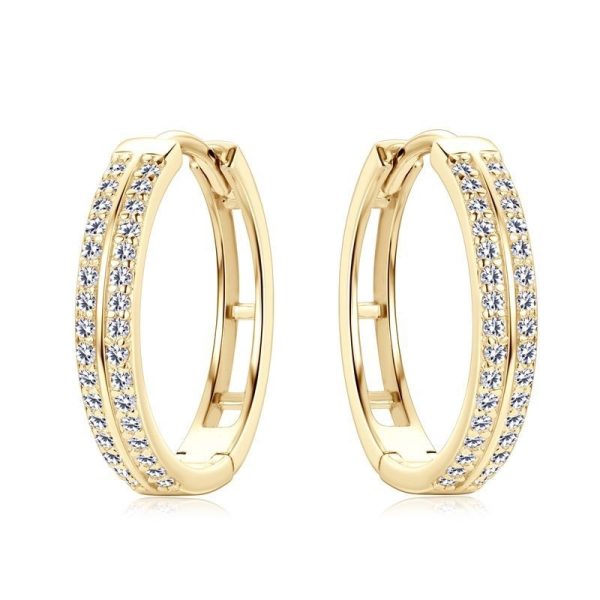 Straight Sterling Silver Earrings Moissanite New Ear Ring