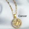 Golden Twelve Constellation Pendant Necklace INS Style