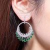 Luxury Diamond Earrings Micro-inlaid Zircon Large Circle Tassel Earrings