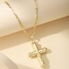 Cross Copper-plated Gold Men's And Women's Fashion Design 14k Long Necklace