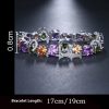 European And American Fashion Bracelet Colorful Crystals White Gold Plated Accessories