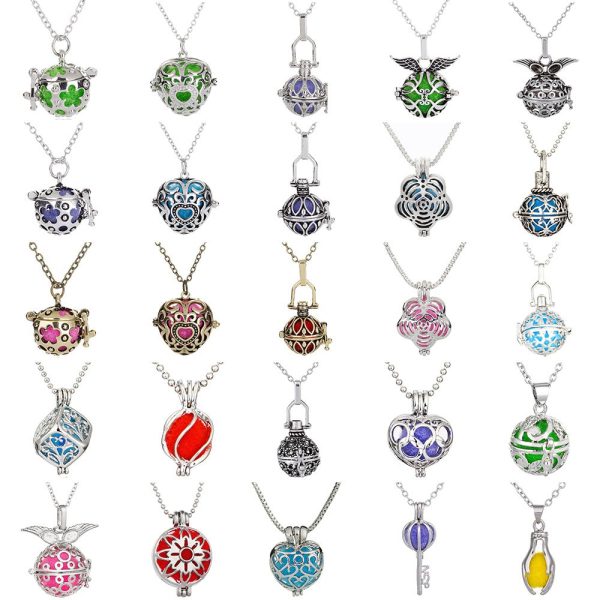 Multicolor Aromatherapy Ball Pendant Necklace Alloy