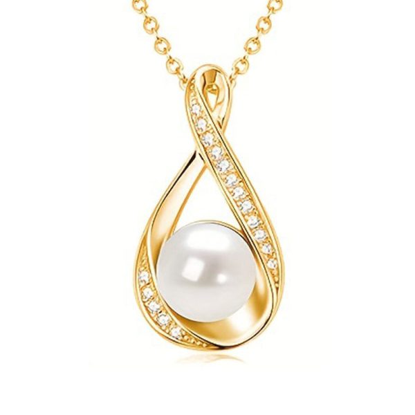 Simulated Pearl Jewelry Diamond Inlaid Clavicle Chain To Give Mom