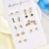 Fashion Simple Alloy Diamond Earring Set