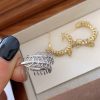 Multi-circle Metal Eardrops Alphabet Letter Earrings Frosty Style Earrings