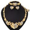 Zinc Alloy Necklace Earrings Bracelet Ring Jewelry Set