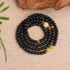Obsidian 12 Zodiac Signs 108 Luminous Sand Golden Pixiu Buddha Beads