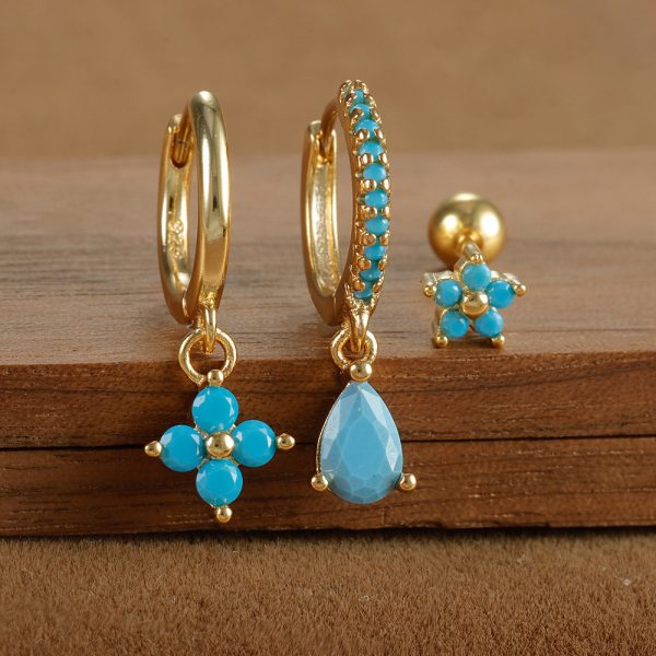 c803e386-d38b-47c3-850f-cc34dac1a0be.jpg Fashion Diamond-embedded Turquoise Earring Set Women