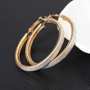 Women's All-match Simple Frosted Big Circle Earrings