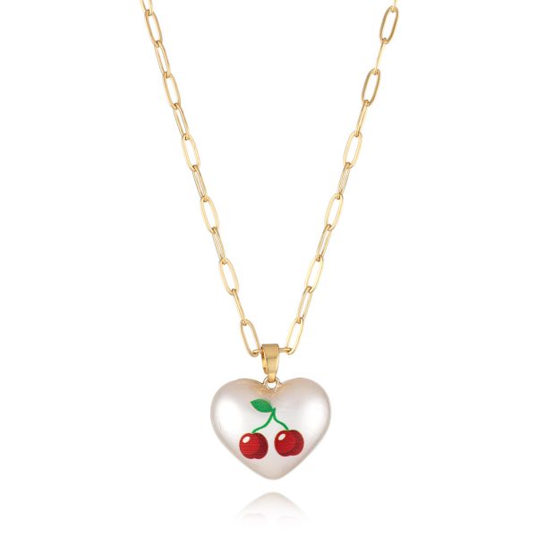 Temperament Girlish Heart Necklace FHearts Fruit Pendant