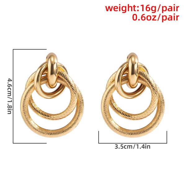 Simple And Cool Geometric Serpentine Circle Earrings