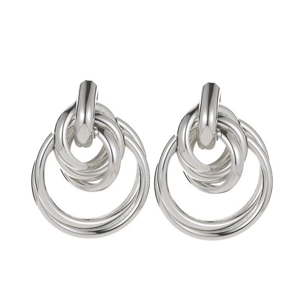 Fashion Exaggerated Circle Stud Earrings Punk