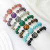 Natural Stone Cat Head Bracelet Gray Moonlight