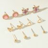 Personality Geometric Love Earrings 6 Pairs Set