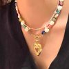 Natural Freshwater Pearl Heart Necklace Women's Bohemian Style