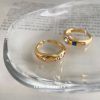 Micro Inlaid Zircon Plated 18K Real Gold Color Open Adjustable Fashion Ring