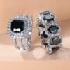 Egg-shaped Full Circle Micro Inlaid Zircon Ring Set