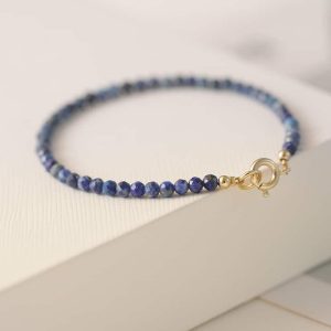 3mm Extremely Fine Lapis Lazuli Natural Crystal Bracelet