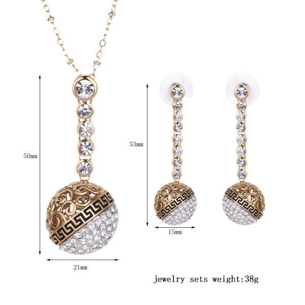 Round Ball Diamond Jewelry Set Party Costumes