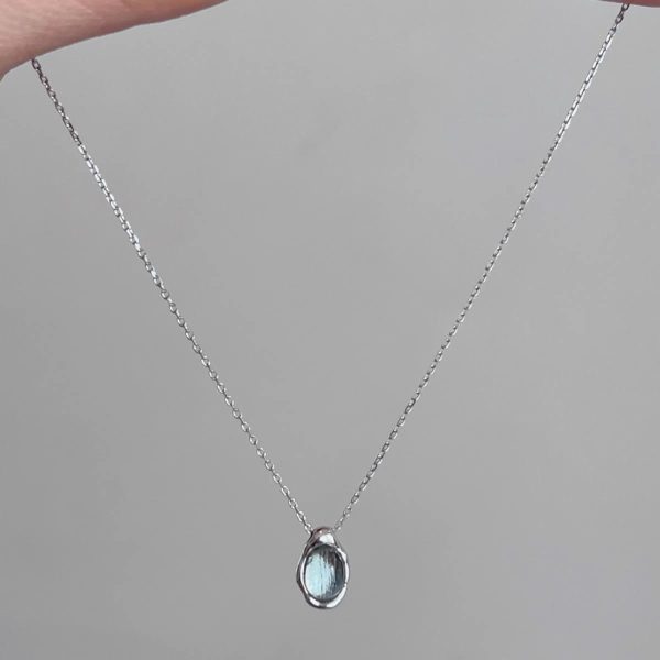 Water Drop Aquamarine Prehnite Necklace