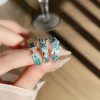 Simple Personality Mint Green Enamel Asterism Ring