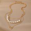 Vintage Love Heart Pearl Gold Necklace