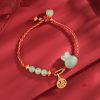 Fashion Blessing Card Rabbit Red Rope Bracelet