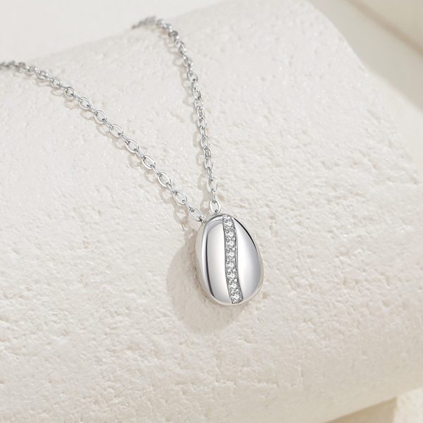 Coffee Bean Sterling Silver Necklace Japanese And Korean Female Niche