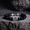 Chinese Style Micro Glass Bead Accessories Black Bracelet